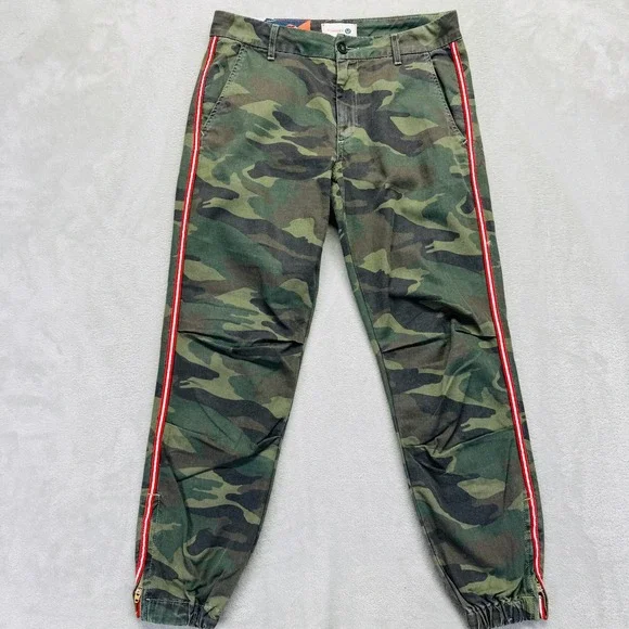 Sundry Camouflage Joggers with Red Stripe - Picture 2 of 15